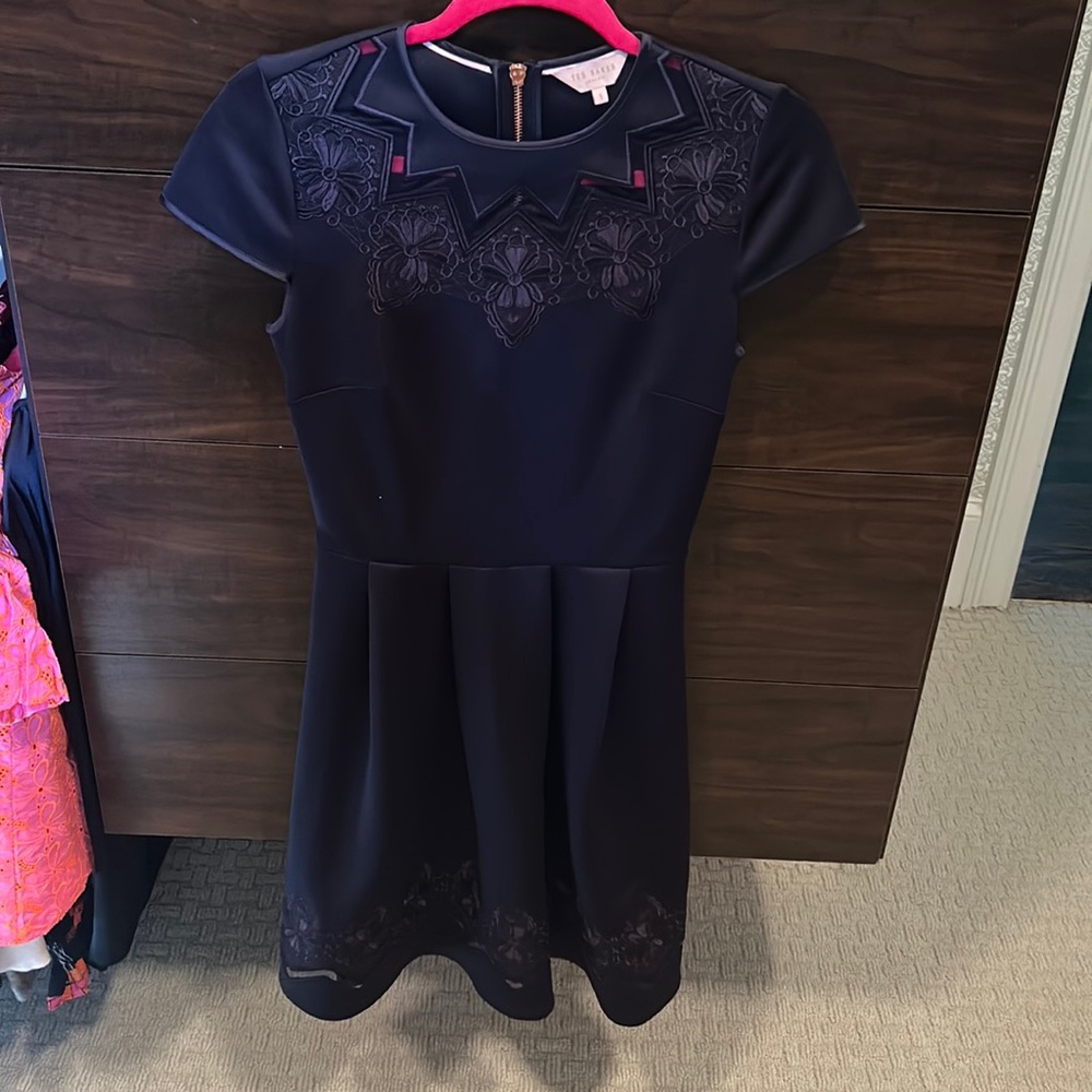 Ted Baker, size 1, beautiful navy dress.